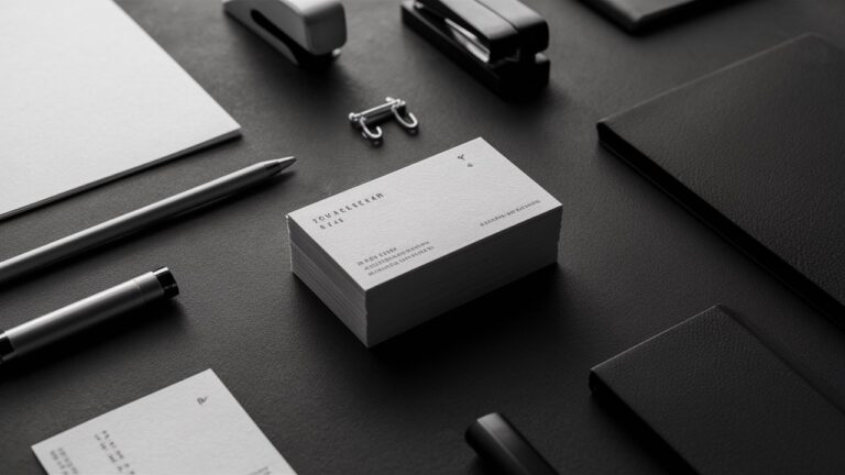 aminimalist and sophisticated black and white business card