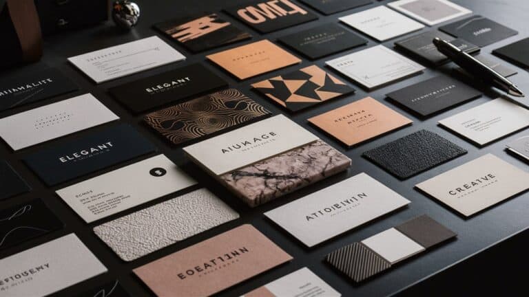 flat lay business cards, for an article about business cards costs